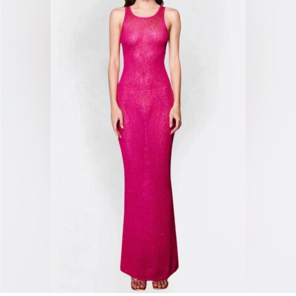 Fuchsia knit Asta Resort Dress